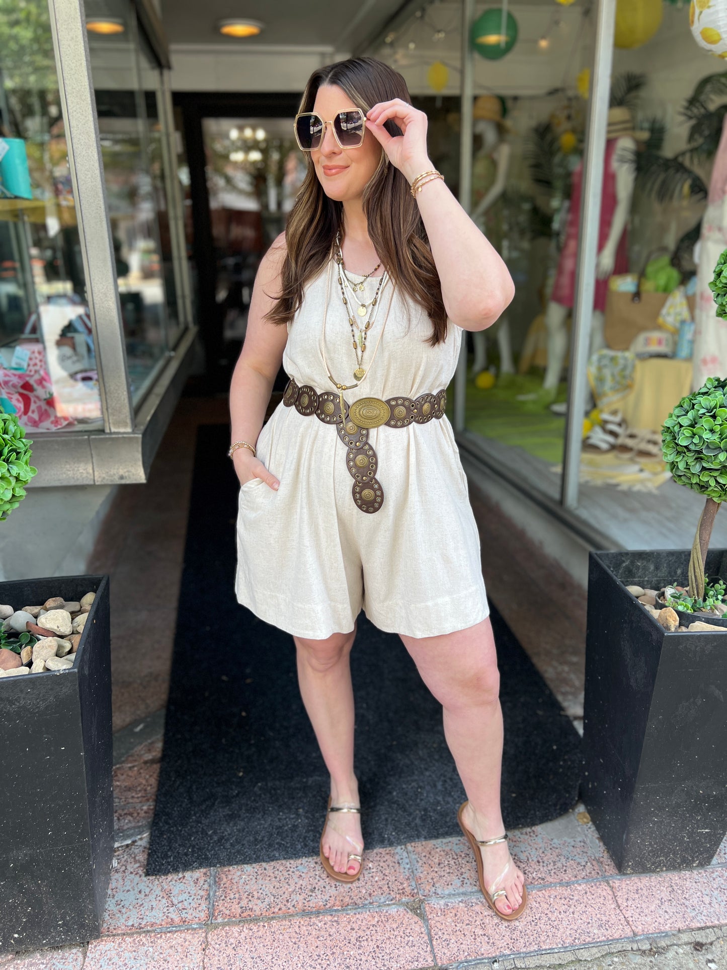 So Into It Linen Romper