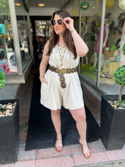 So Into It Linen Romper