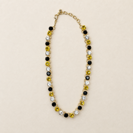 Black & Gold Crystal Necklace