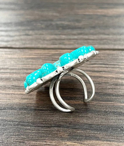 Western Flower Turquoise Ring