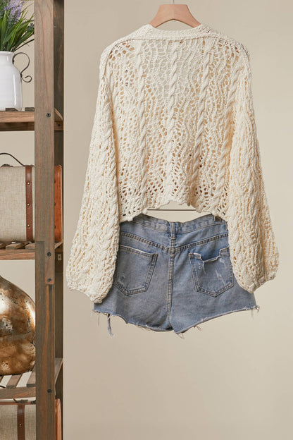 Colorful Blooms Crochet Cardigan