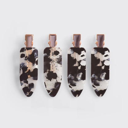 Black Terazzo Creaseless Clips 4pc Set