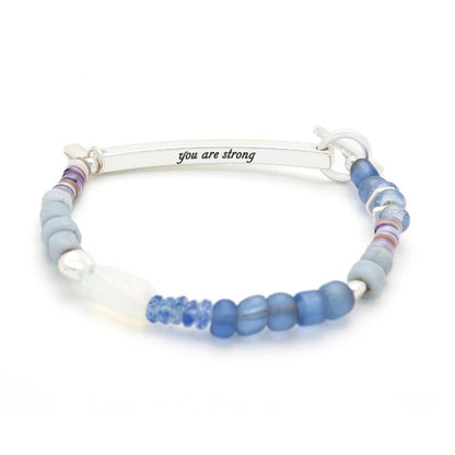 Silver Opalite Hidden Message Bracelet