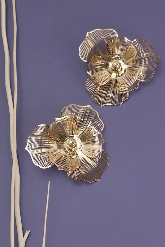 Gold Filigree Flower Earrings