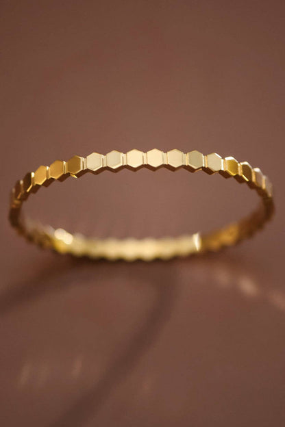 Hexa Gold Bangle Bracelet