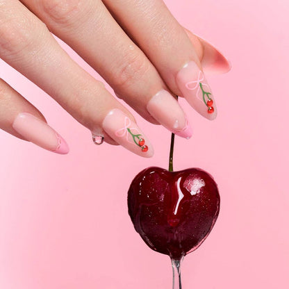 Cherry Bow Press-On Nail Set