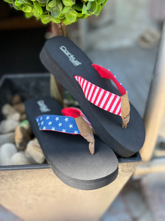 Corkys Liberty Flip Flops