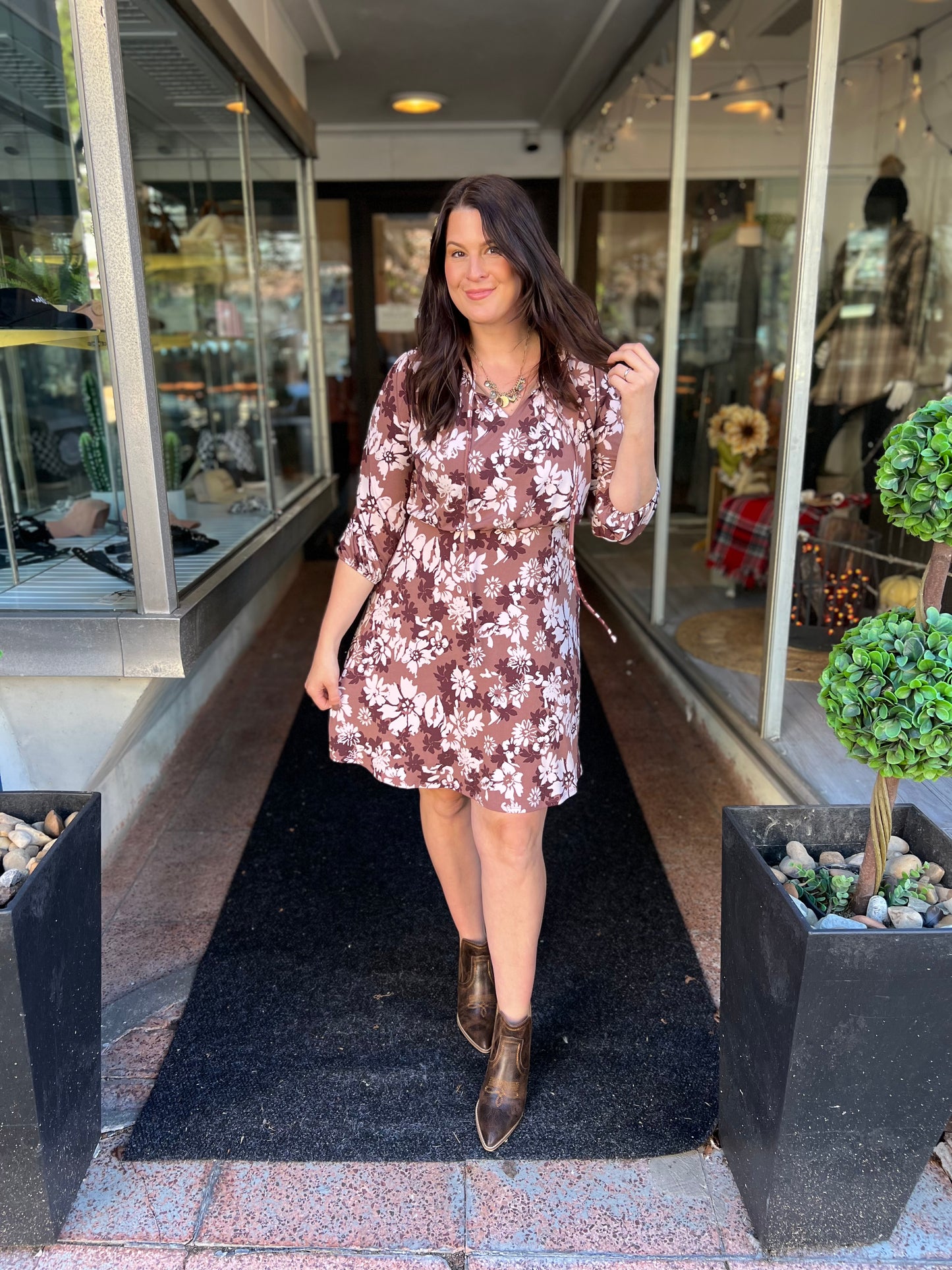 *Final Sale* Chocolate Garden Mini Dress