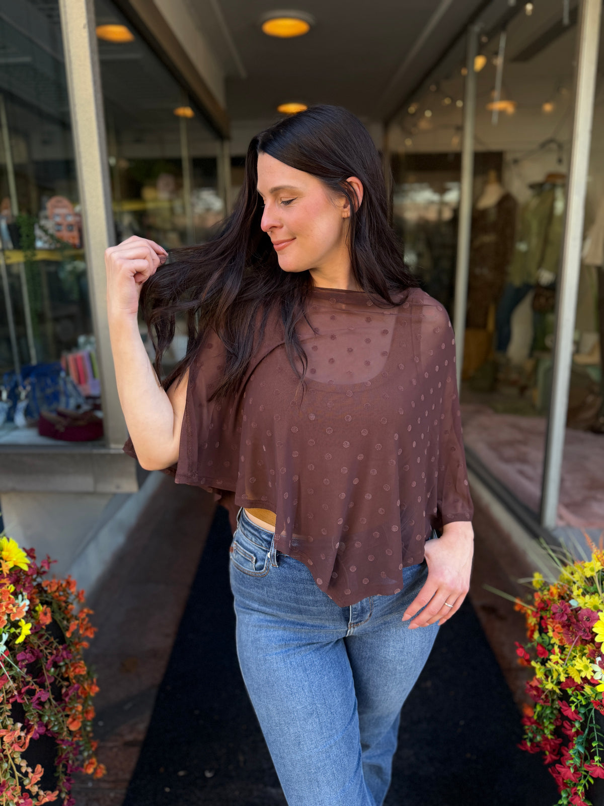 Handkerchief Mesh Poncho