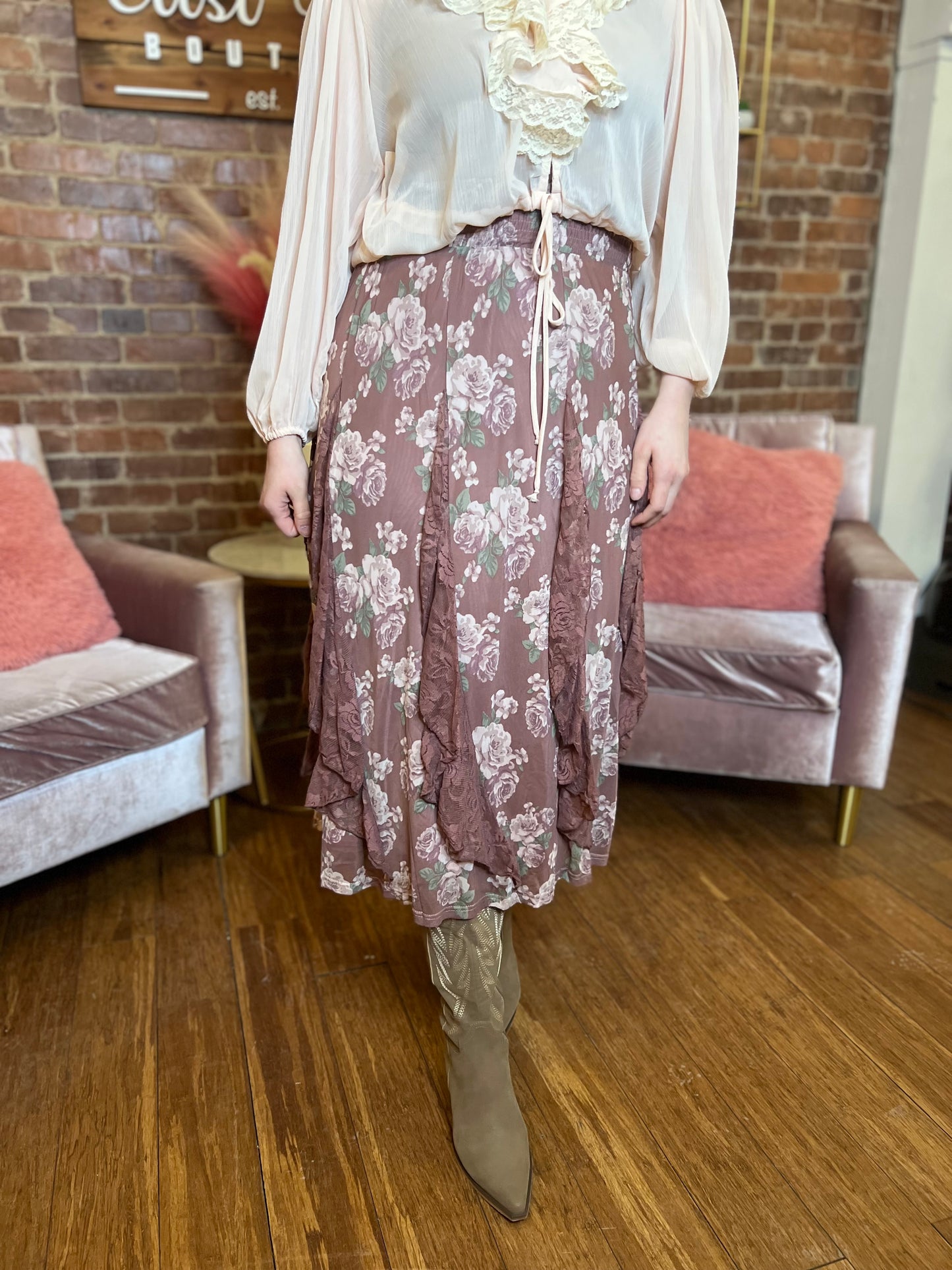 Rose Garden Midi Skirt