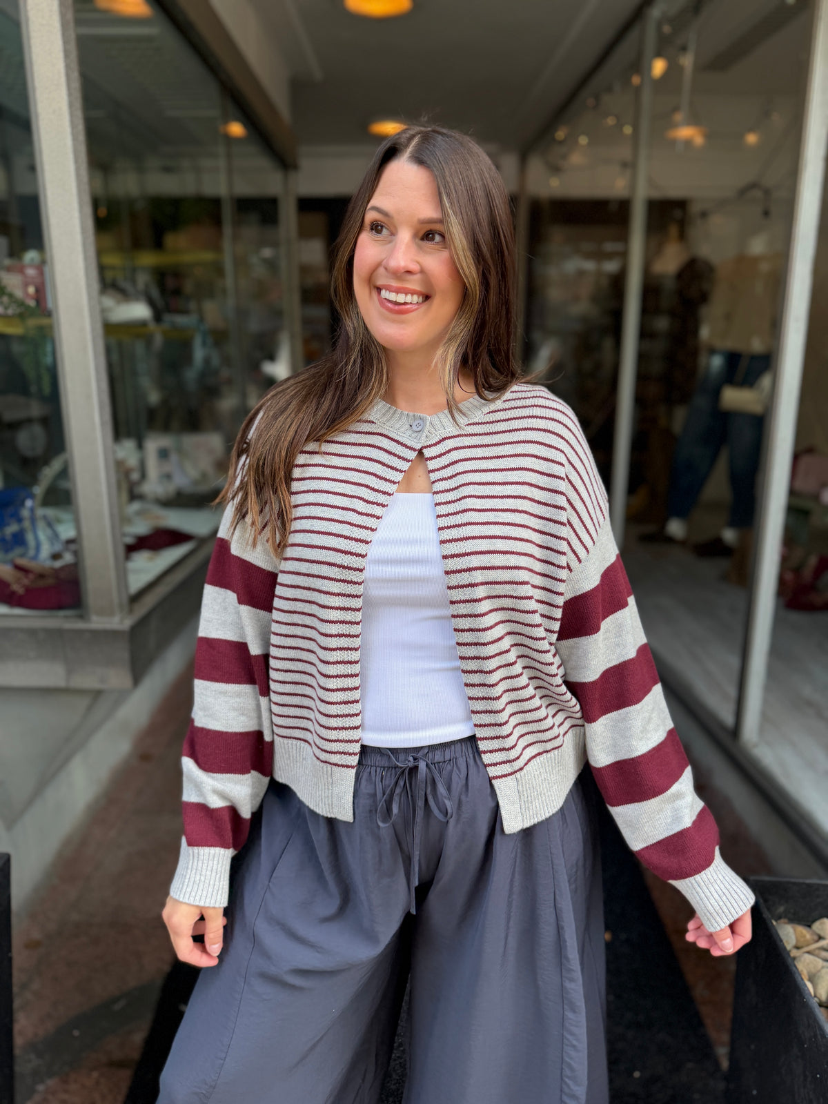 Be Nice Striped Cardigan