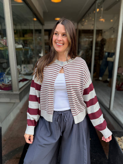 Be Nice Striped Cardigan