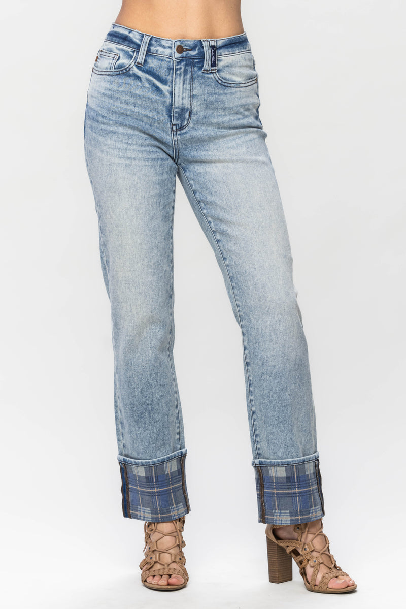 JB Plaid Cuff Jeans Preorder