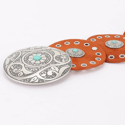 Plus Size Faux Suede Disc Belt