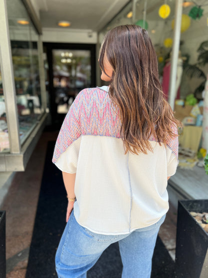 With Her Floral Top