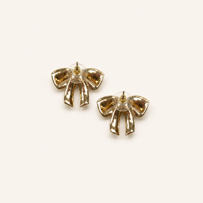 Game Day Black & Gold Bow Earrings