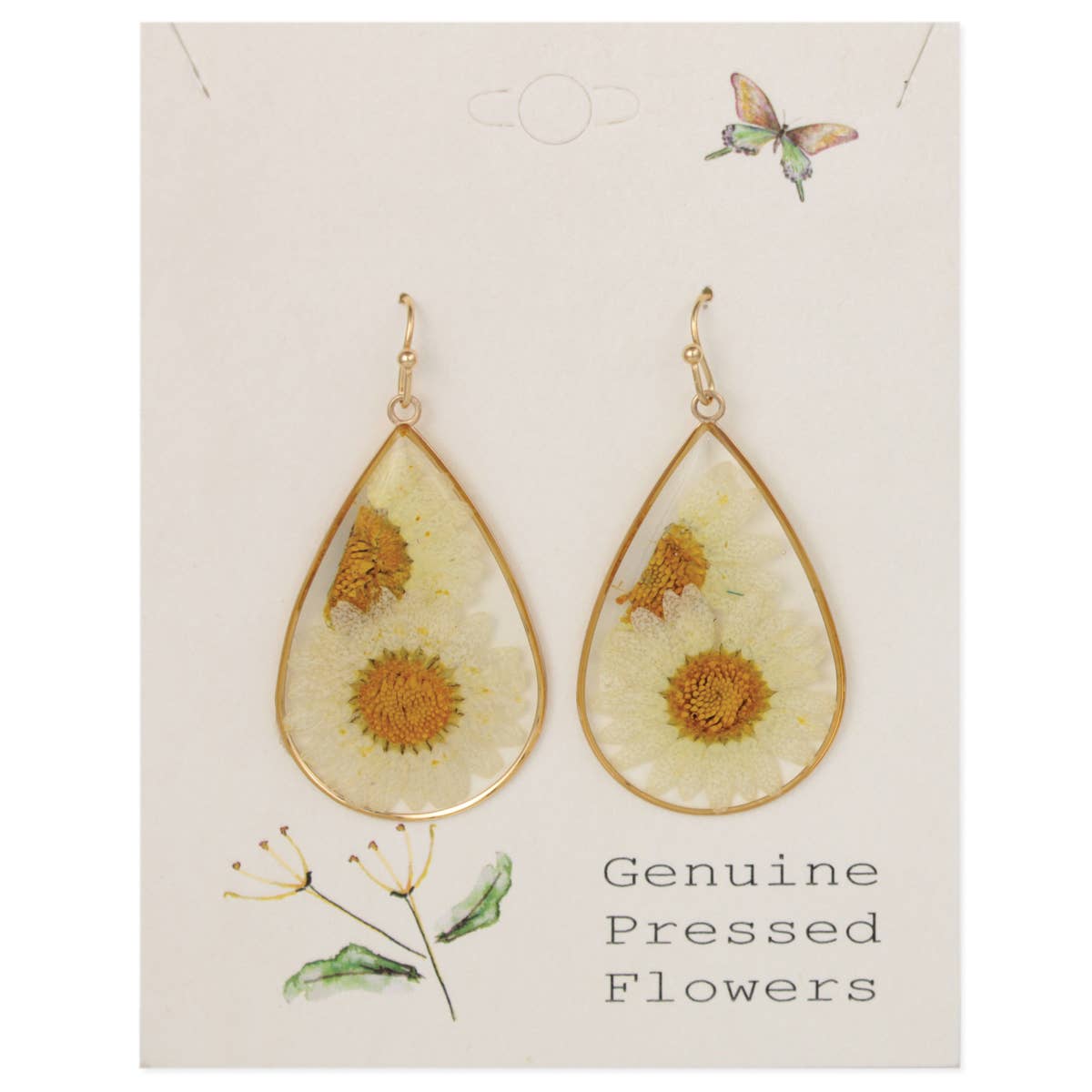 Daisy Dried Flower Earrings