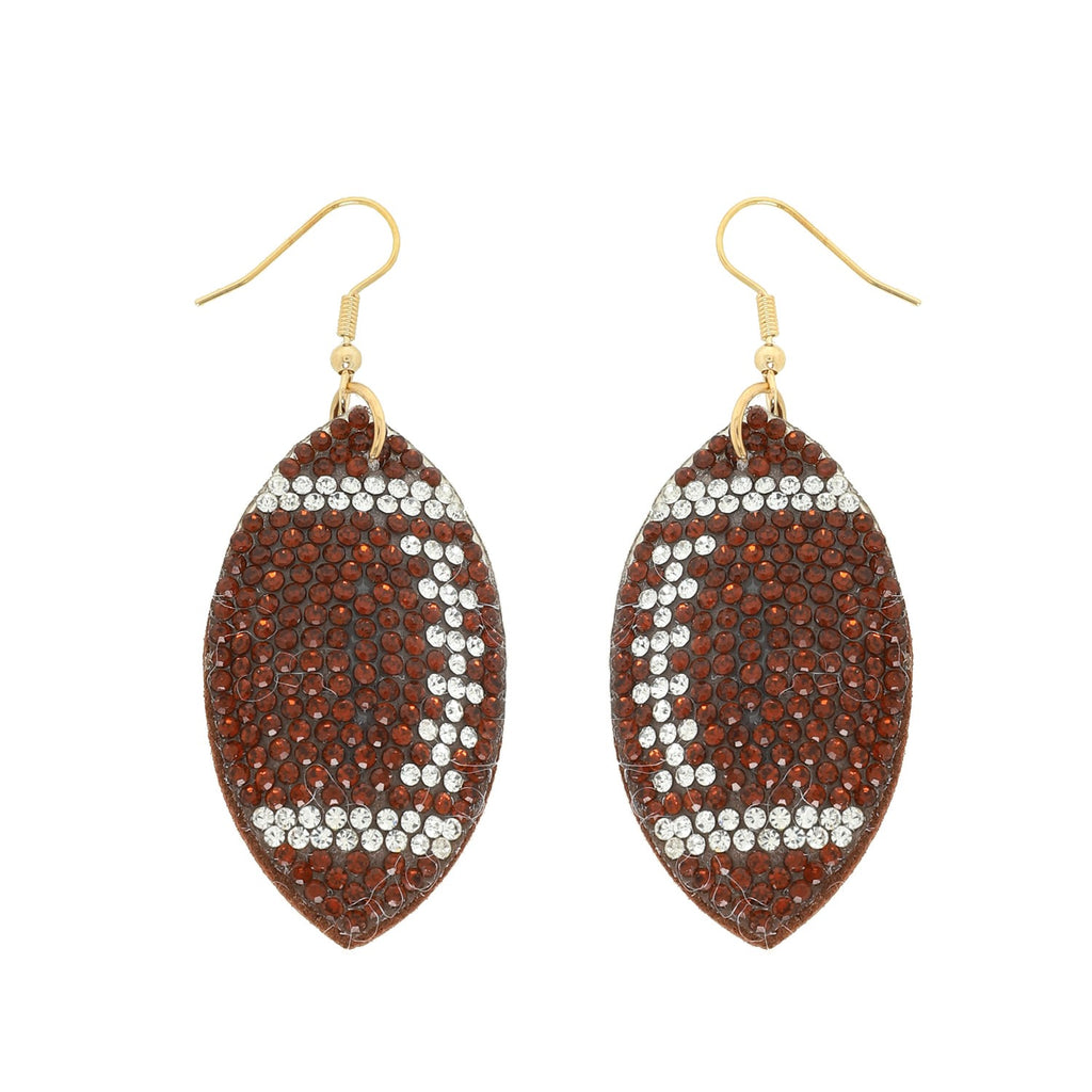 Rhinestone Football Earrings