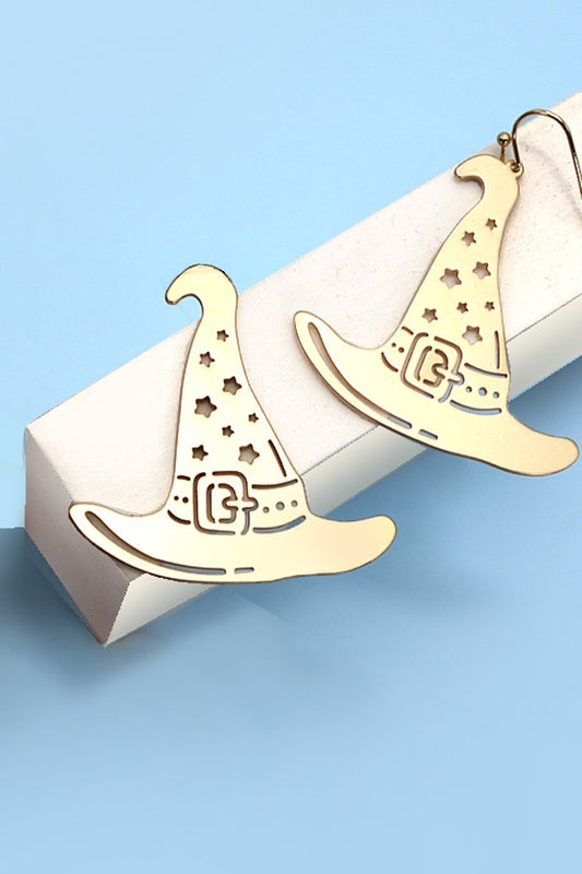 Gold Witch Hat Earrings