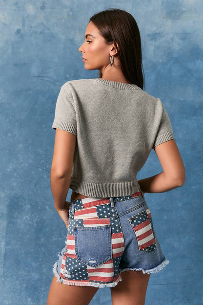 Patriotic Puppy Crop Top
