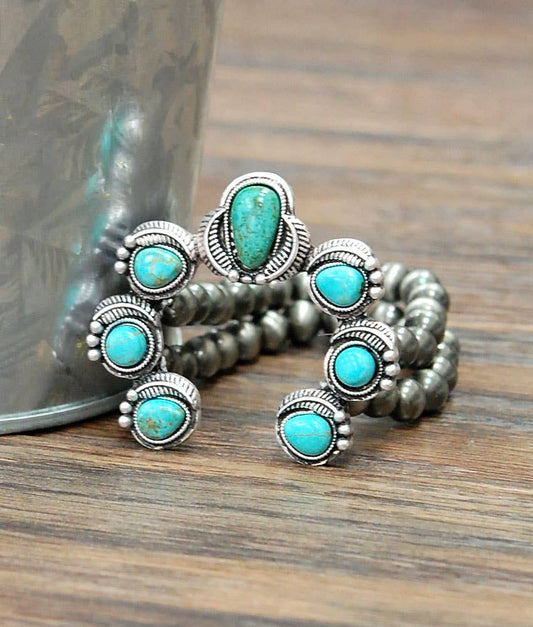 Squash Naja Turquoise Stretch Bracelet