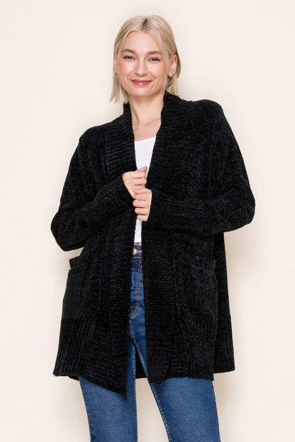 WB Black Chenille Cardigan