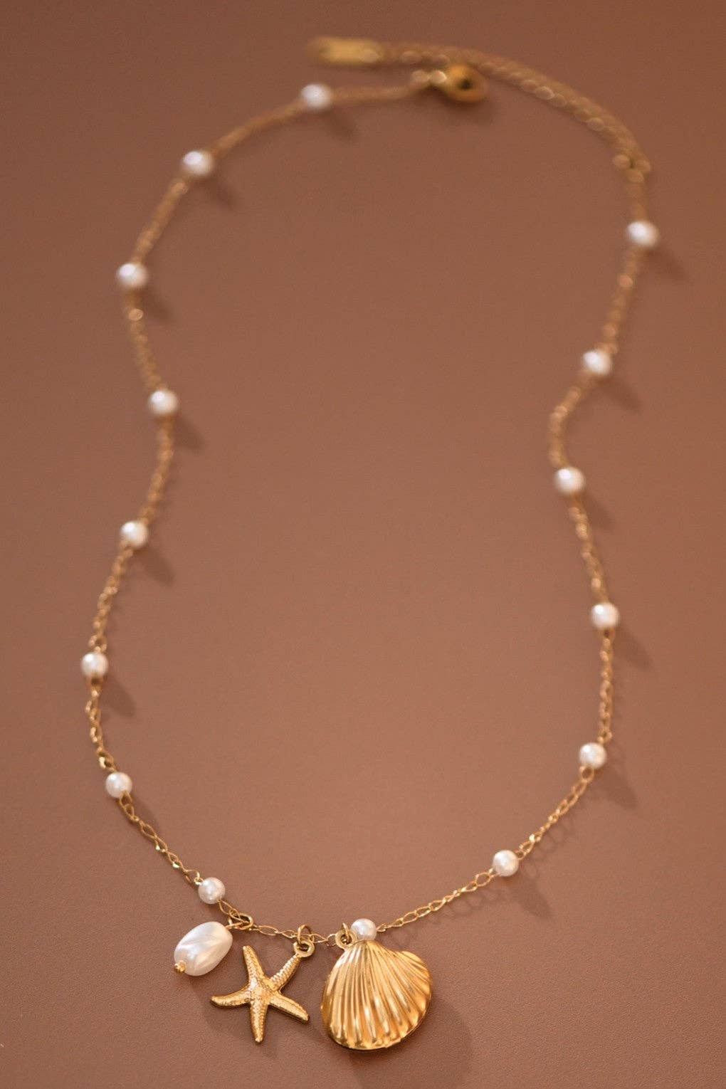 Stone, Starfish, & Seashell Necklace