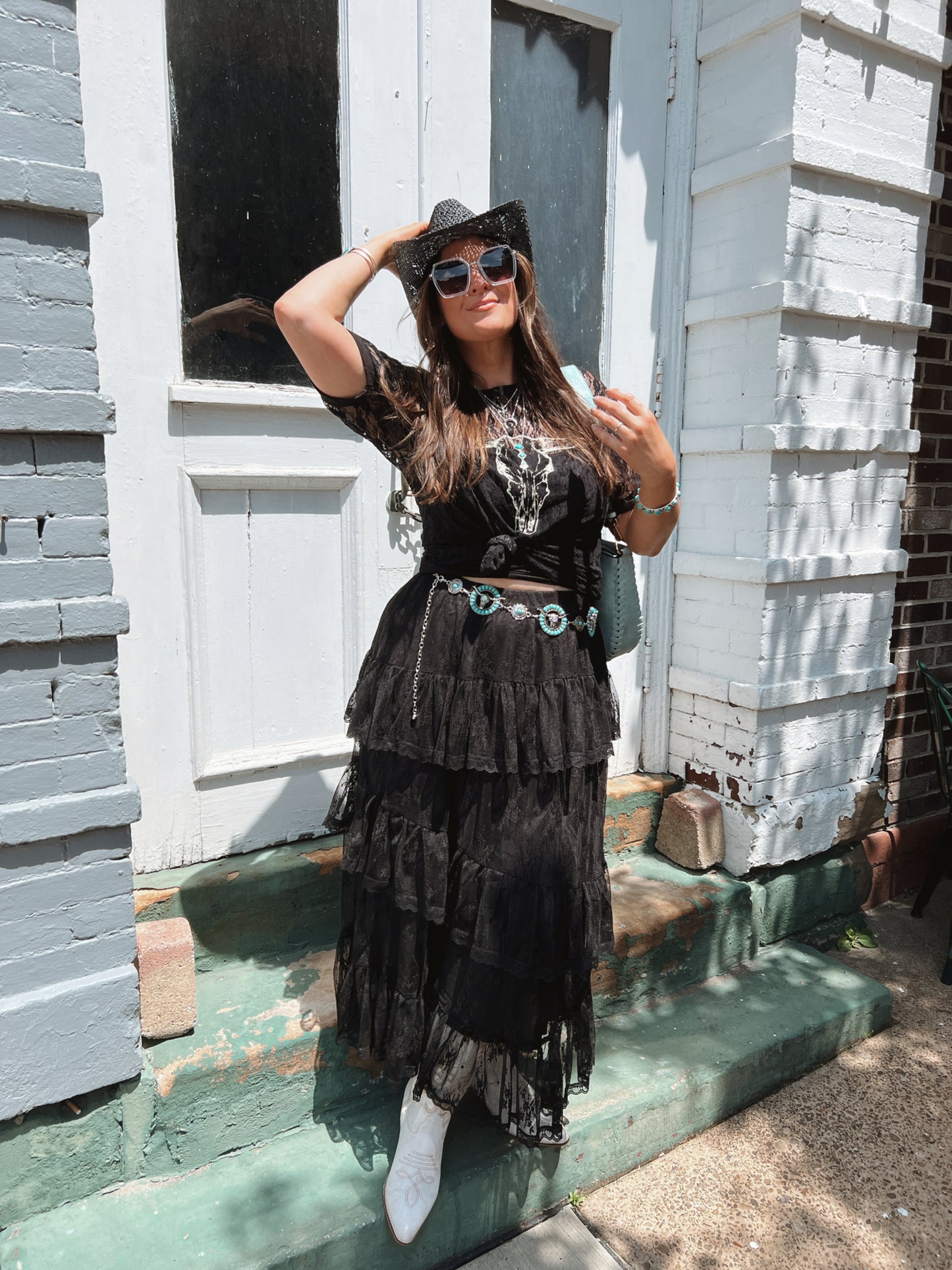 Sheer Lace Longhorn Tee