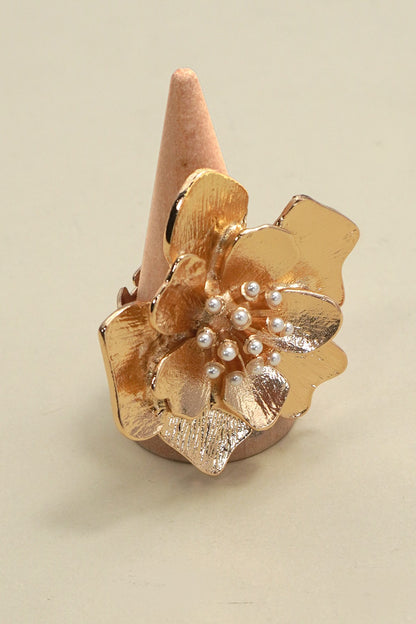 Gold Floral Statement Ring