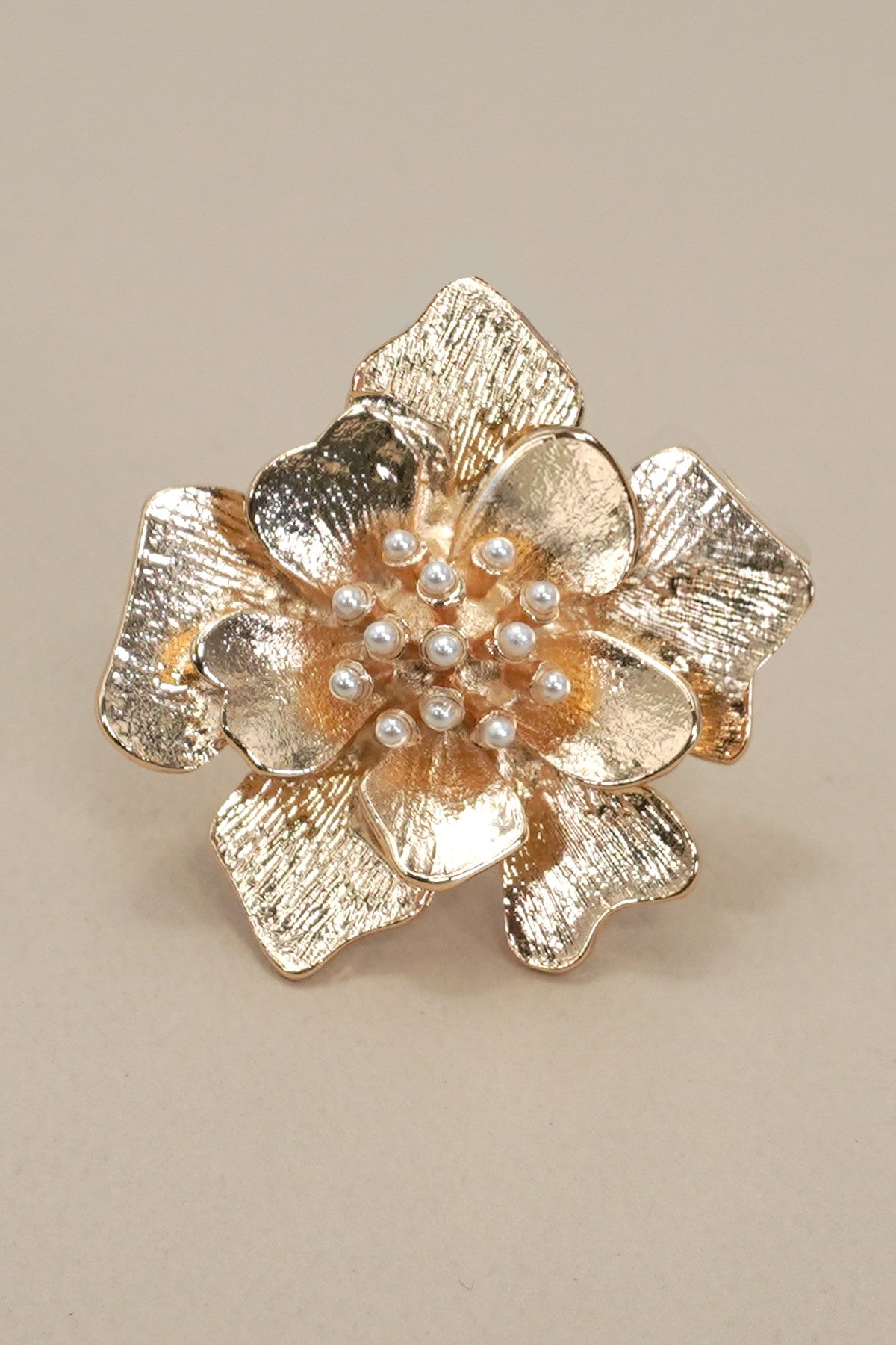 Gold Floral Statement Ring