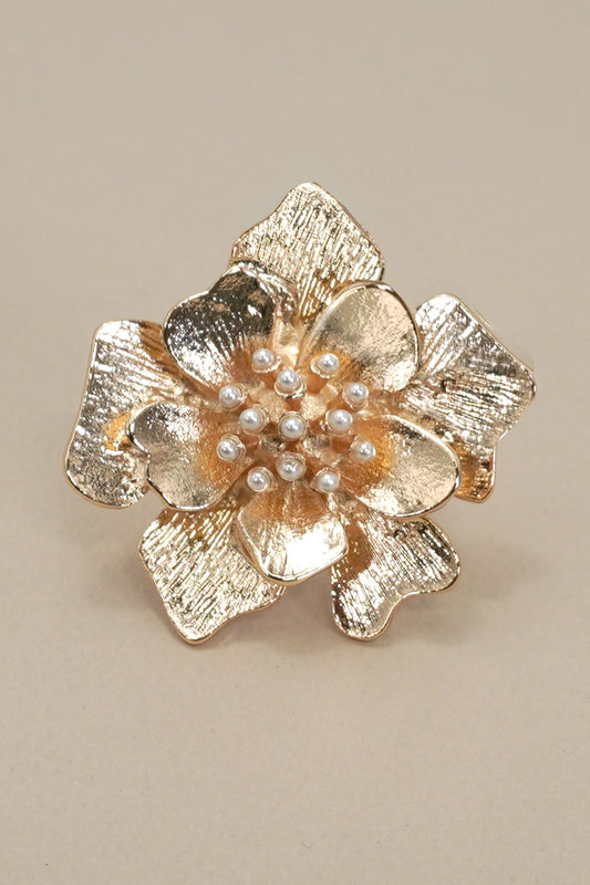 Gold Floral Statement Ring
