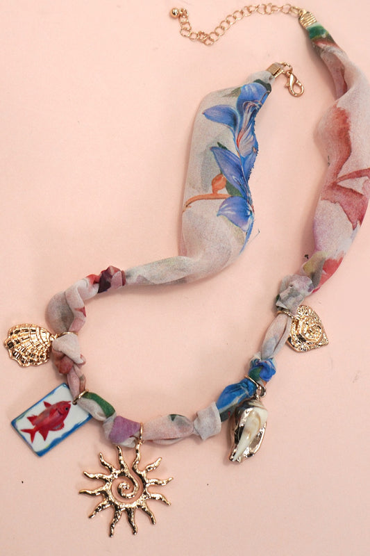 Scarf Seashell Charm Necklace
