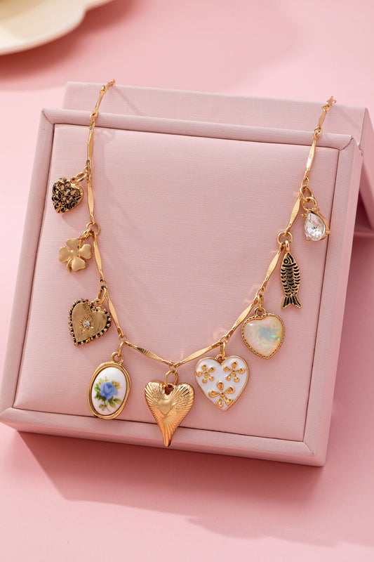 Hearts & Fish Charm Necklace