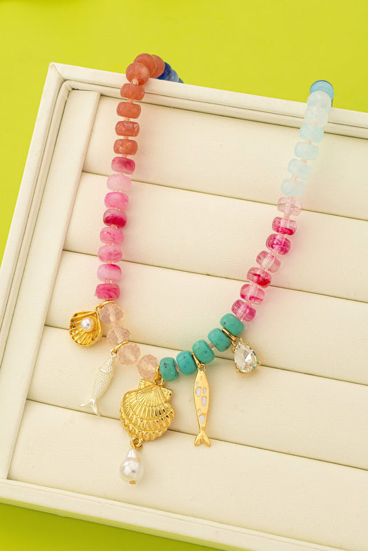 Beaded Nautical Charm Necklace