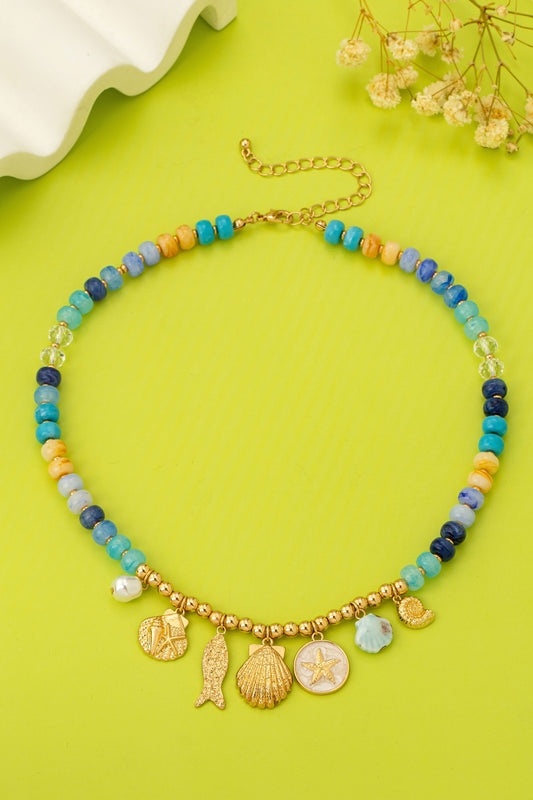 Nautical Blue Beaded Necklace