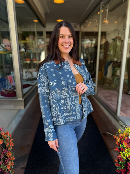 Navy Paisley Vintage Jacket