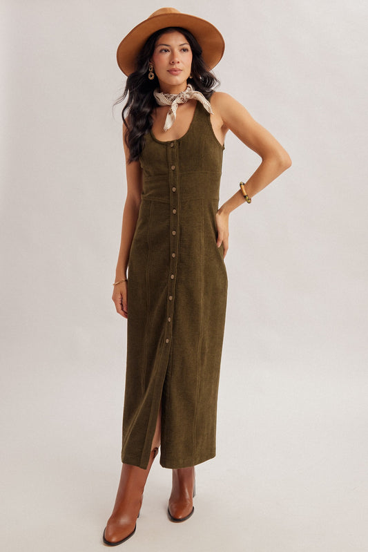 Doing It Right Corduroy Maxi Dress