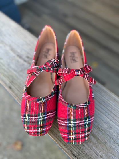 Corkys Layover Ballet Flats Red Plaid