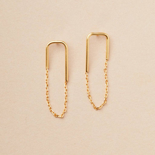 Filament Gold Hanging Stud Earring