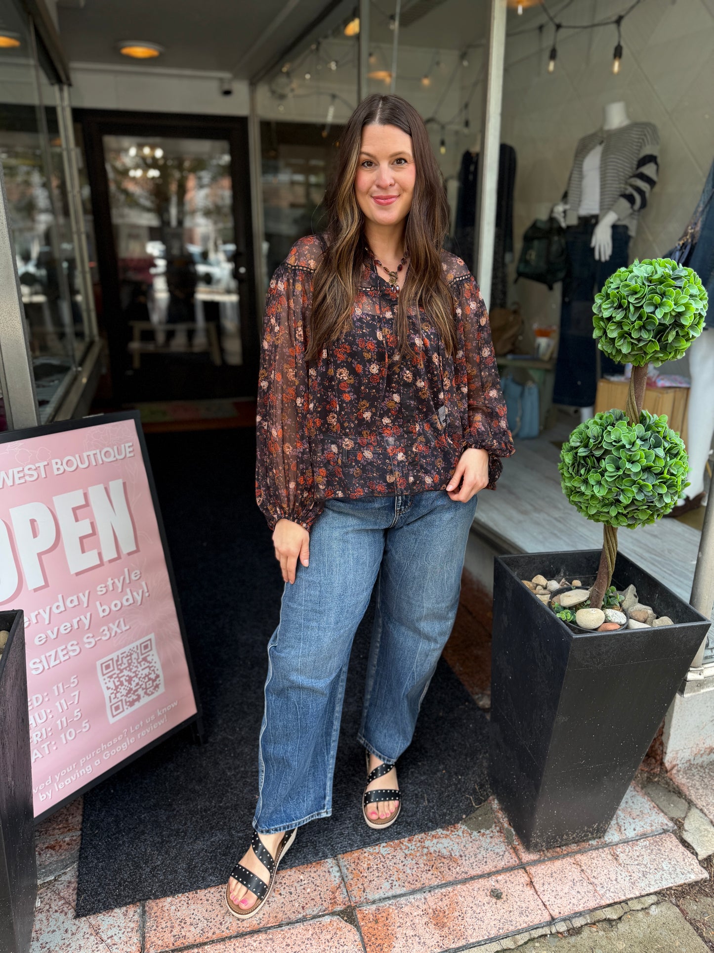 Winding Down Sheer Blouse