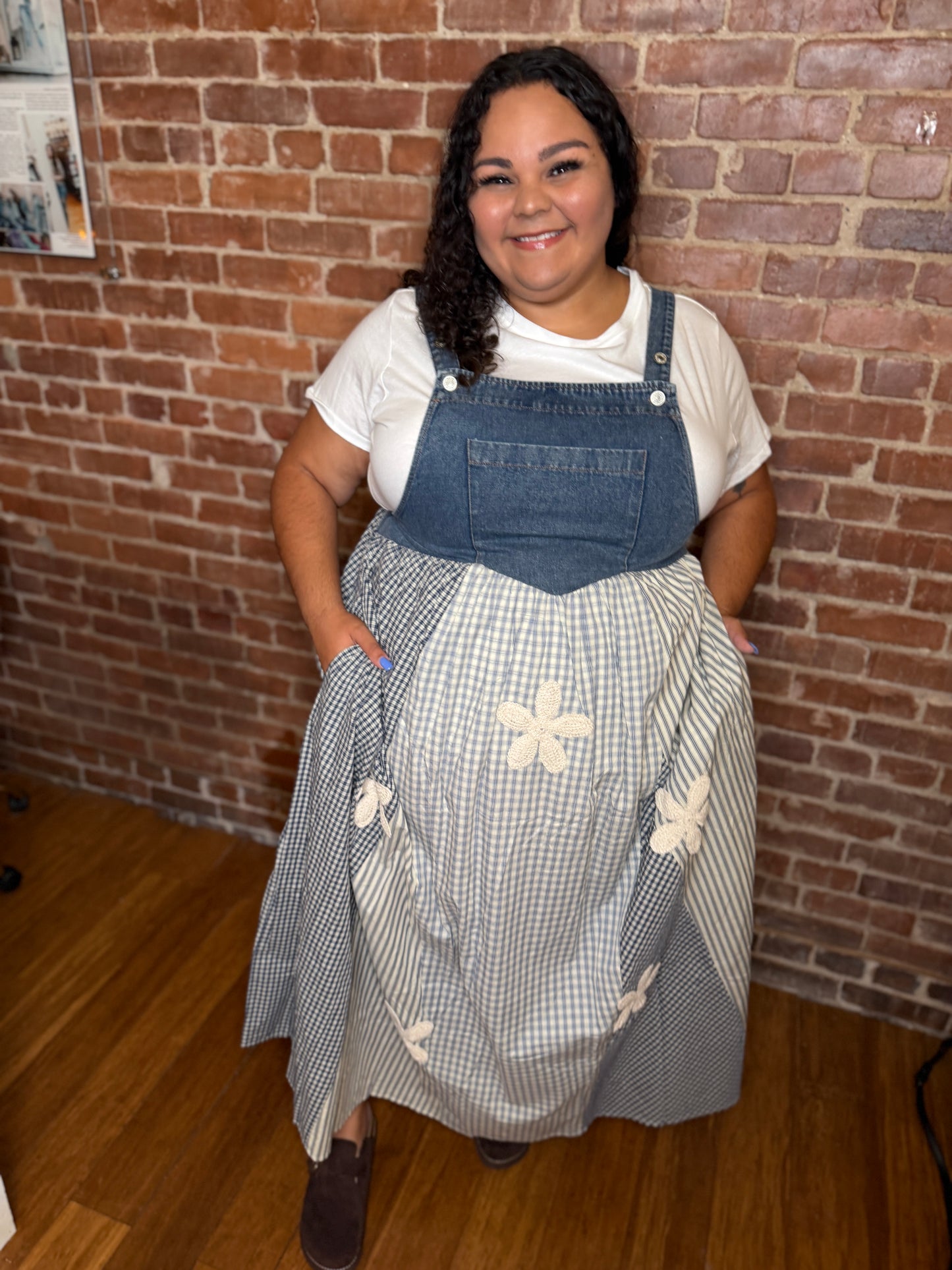 Cottage Cutie Patchwork Overall Dress