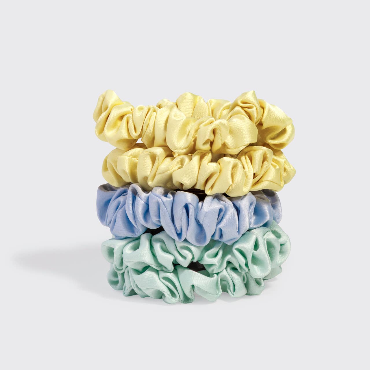 Multicolor Ruched Satin Scrunchies Set