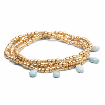 Howlite/Gold Metal Wrap
