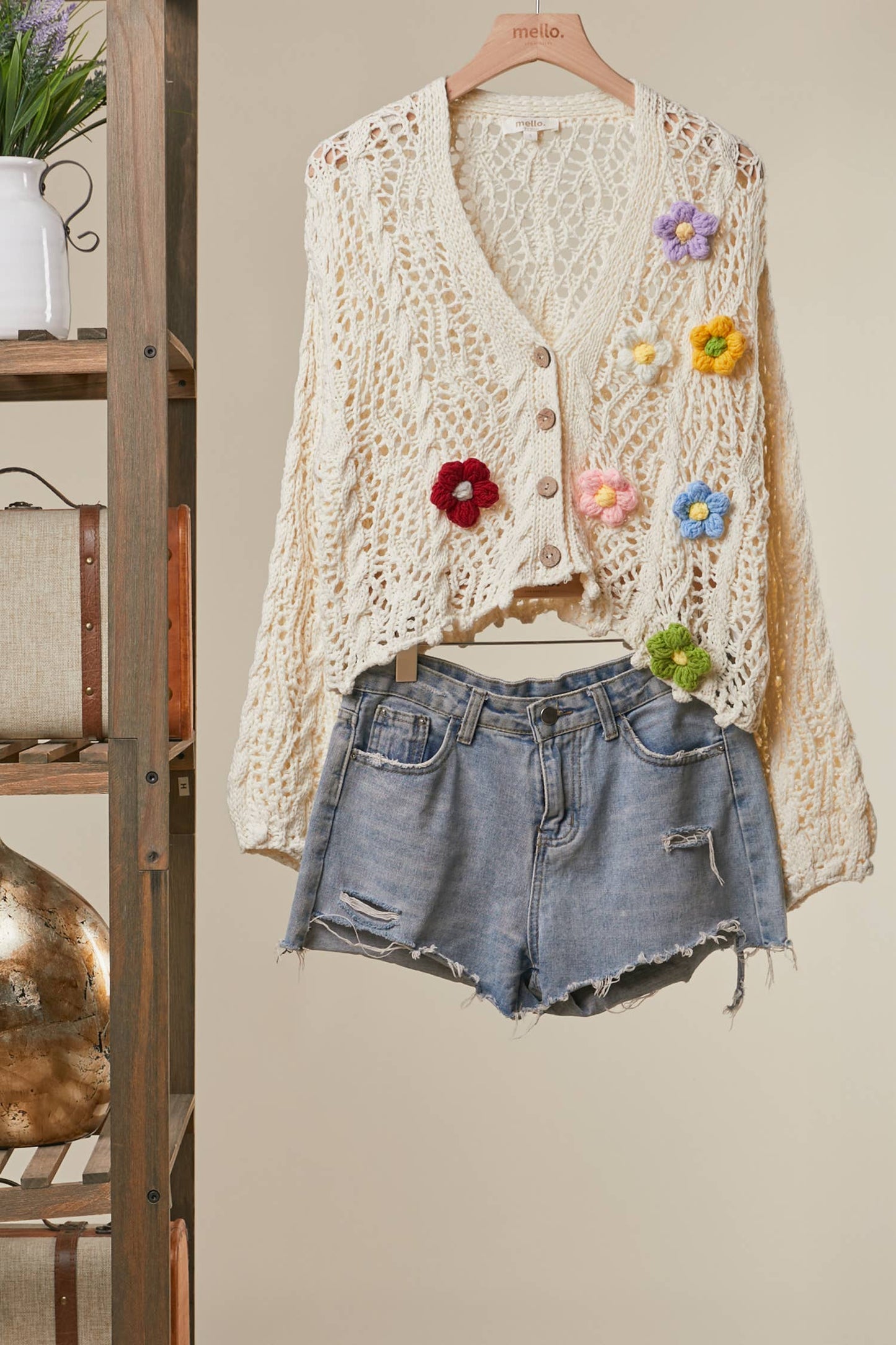 Colorful Blooms Crochet Cardigan