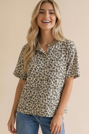 Run Run Cheetah Button-Up