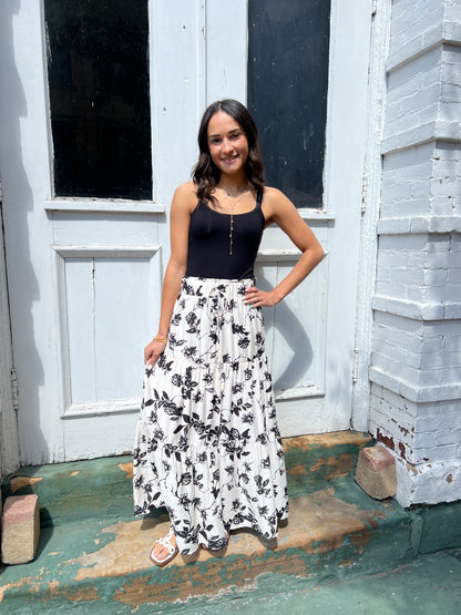 Twirling Around Floral Skirt