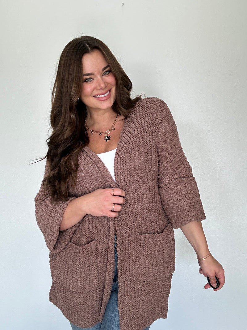 Pol Chocolate Cardigan