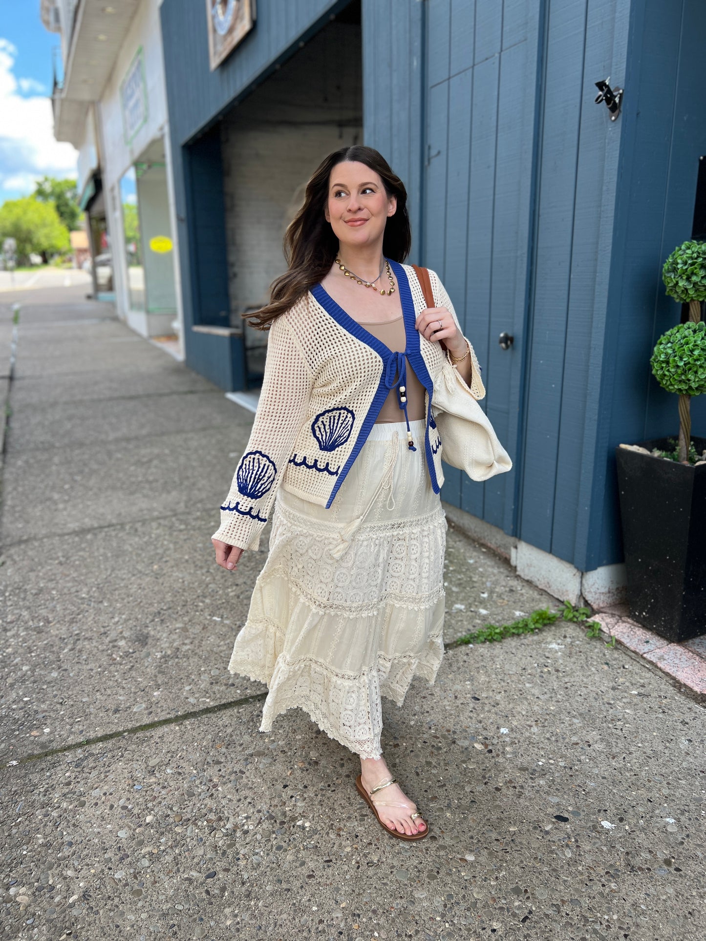 Seashell Open Knit Cardigan