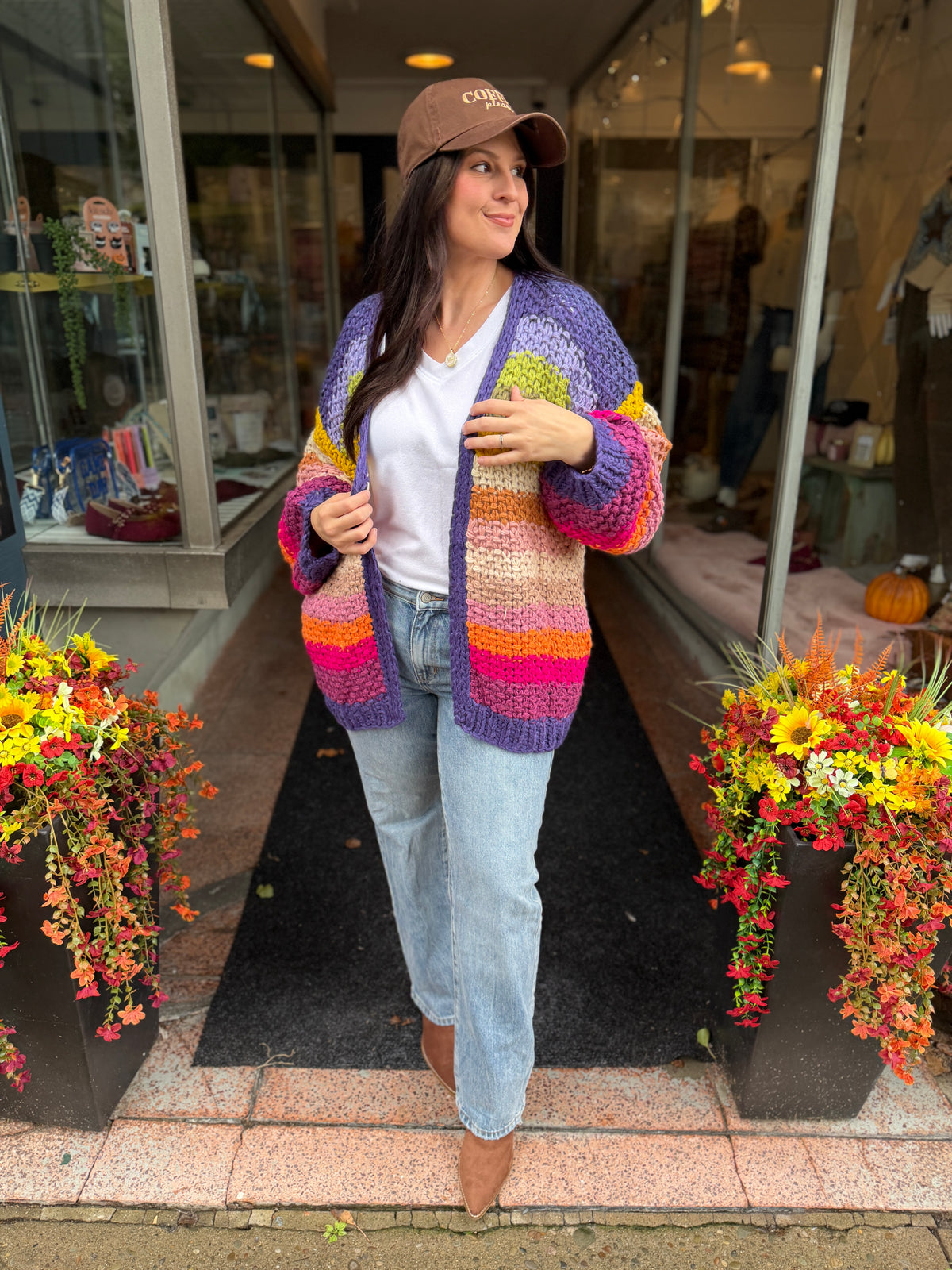 Colorful Hand-Crochet Open Cardigan