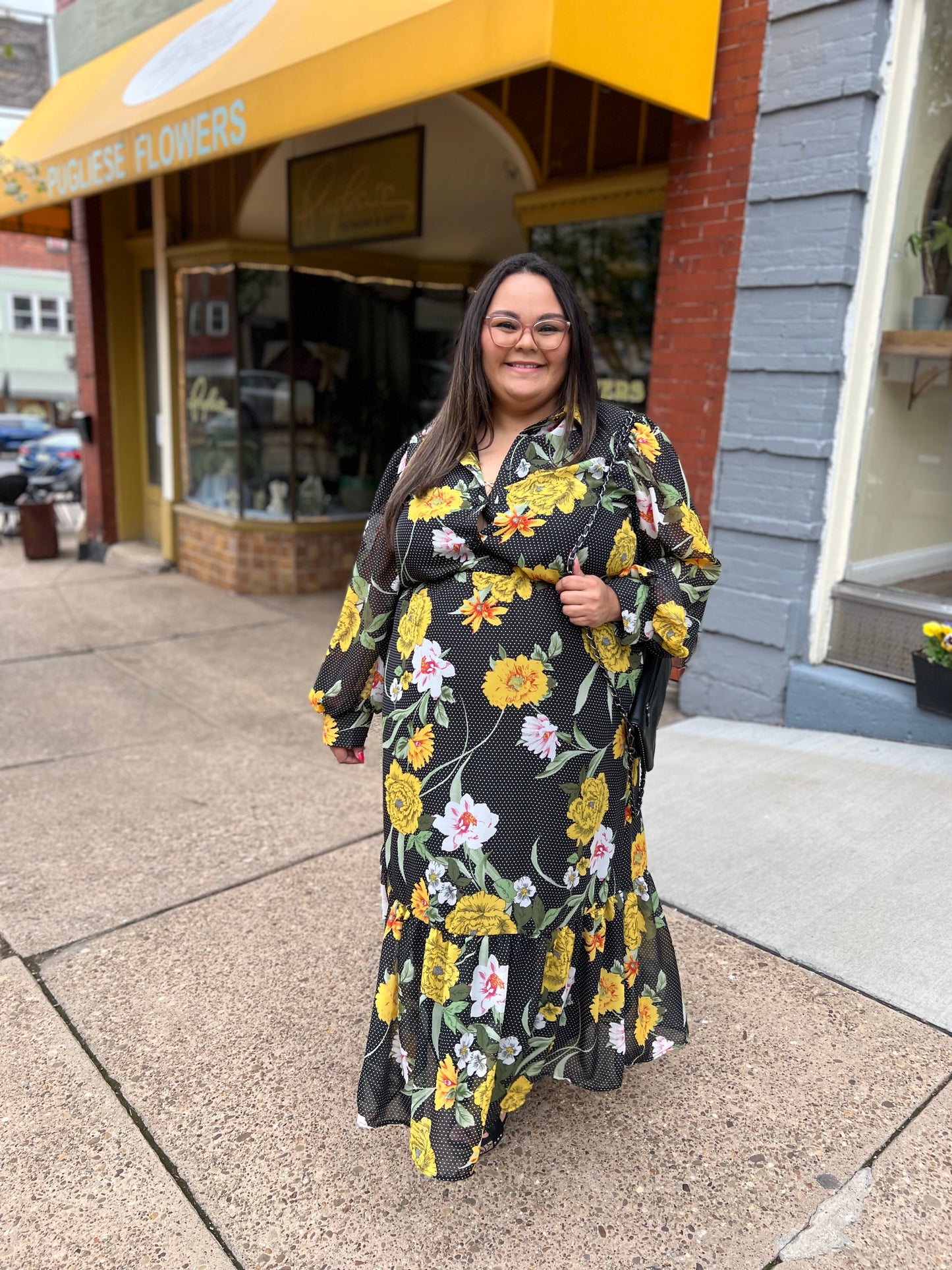 *Final Sale* SIL Black & Yellow Floral Maxi